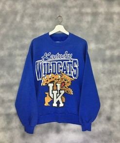 Vintage 90s NCAA Kentucky Wildcats Logo Sweatshirt, University of Kentucky Wildcats Shirt, Unisex T-shirt Sweater Hoodie Gifts for Fans