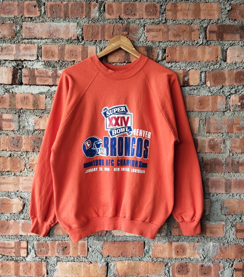 Vintage 90s NFL Denver Broncos Football Sweatshirt Hoodie Shirt Gifts for Fans