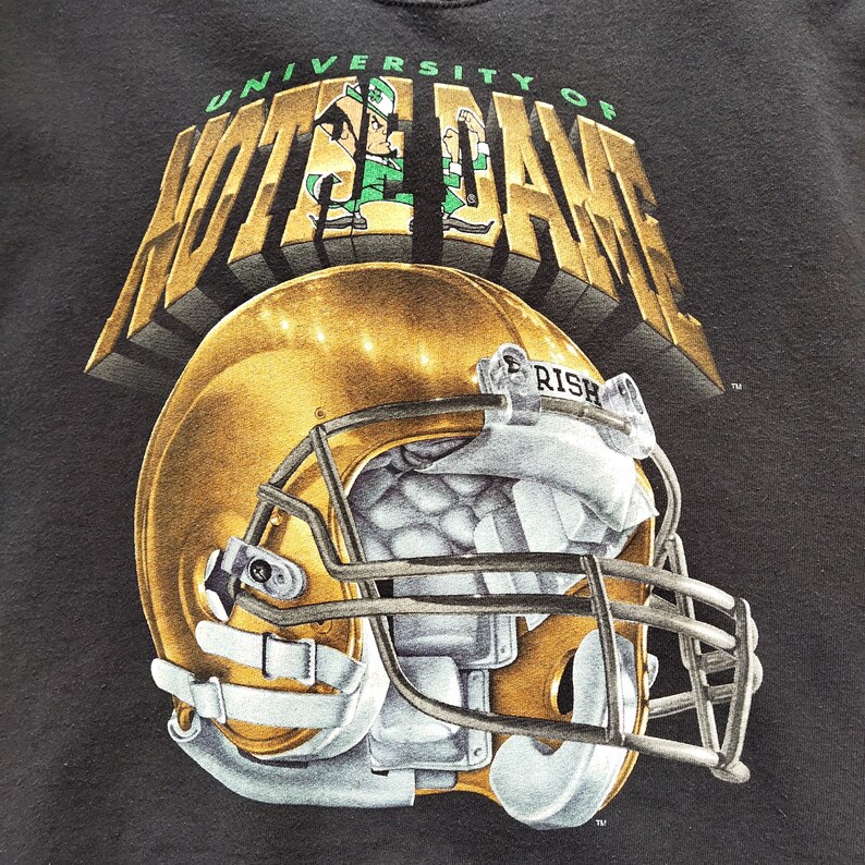 Vintage 90s Ncaa University Of Notre Dame Sweatshirt Hoodie Shirt Gifts for Fans - Image 2