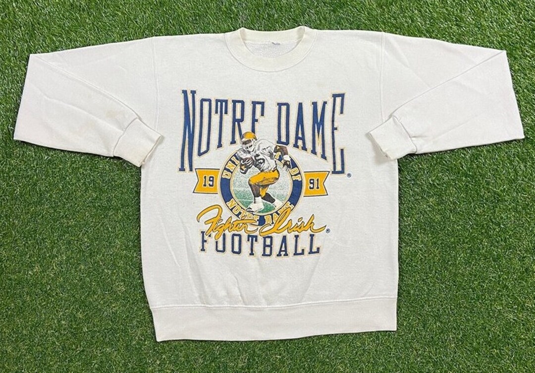 Vintage 90s Notre Dame Sweatshirt Notre Dame CrewneckSweatshirt, Notre Dame Fighting Irish Sweater, Vintage Shirt, T shirt, Hoodie