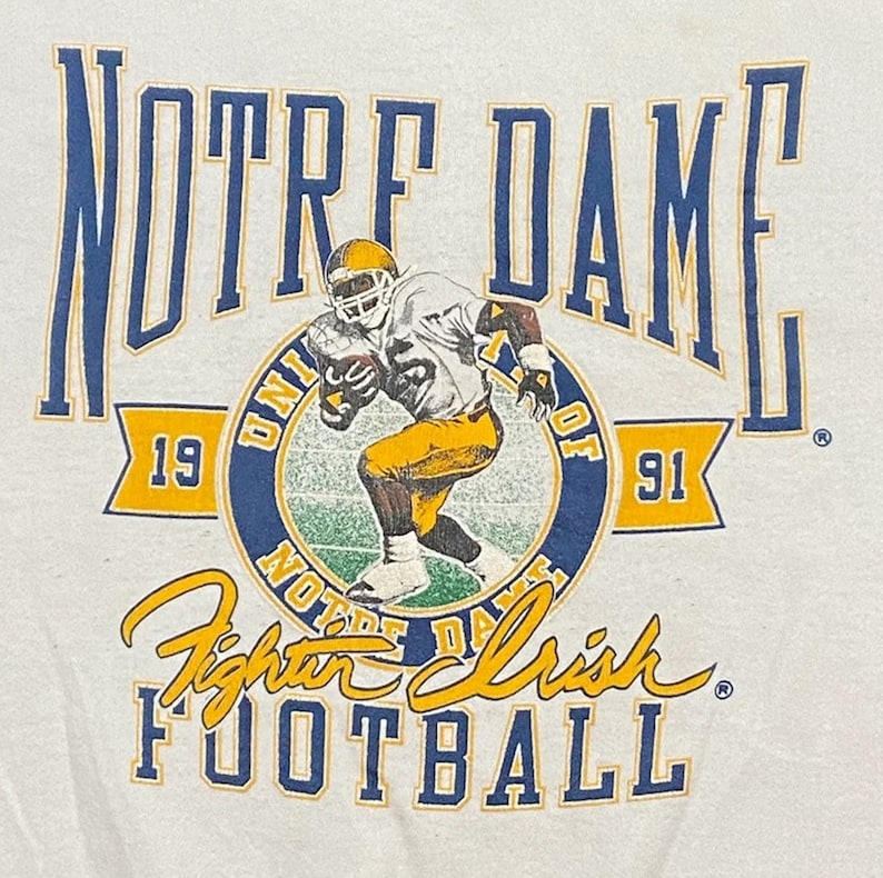 Vintage 90s Notre Dame Sweatshirt Notre Dame CrewneckSweatshirt, Notre Dame Fighting Irish Sweater, Vintage Shirt, T shirt, Hoodie - Image 2