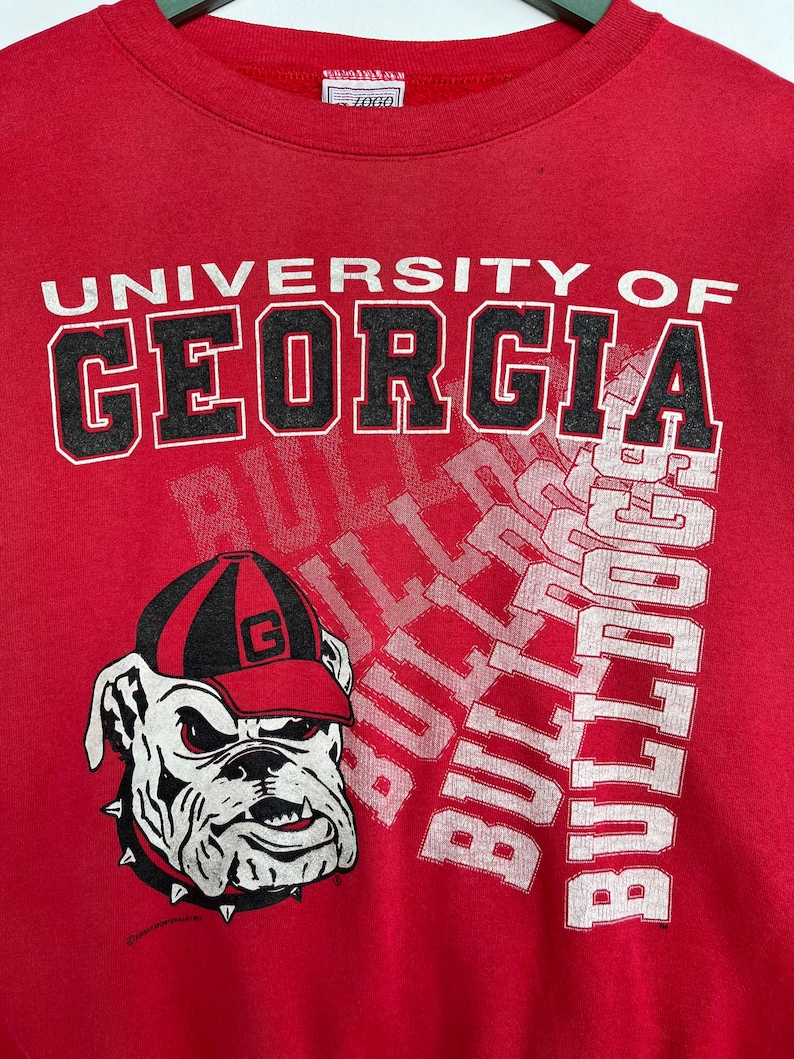 Vintage 90s University Of Georgia Bulldog Sweatshirt Hoodie Shirt Gifts for Fans - Image 2