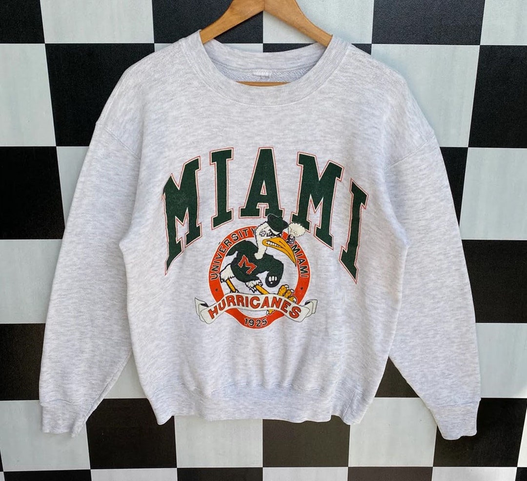 Vintage 90s University Of Miami Hurricanes Sweatshirt, Vintage 90s Shirt, Gift For Her, Gift For Him