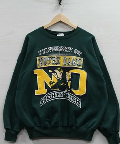 Vintage 90s University of Notre Dame Fighting Irish Sweatshirt Crewneck, Vintage Shirt, Hoodie