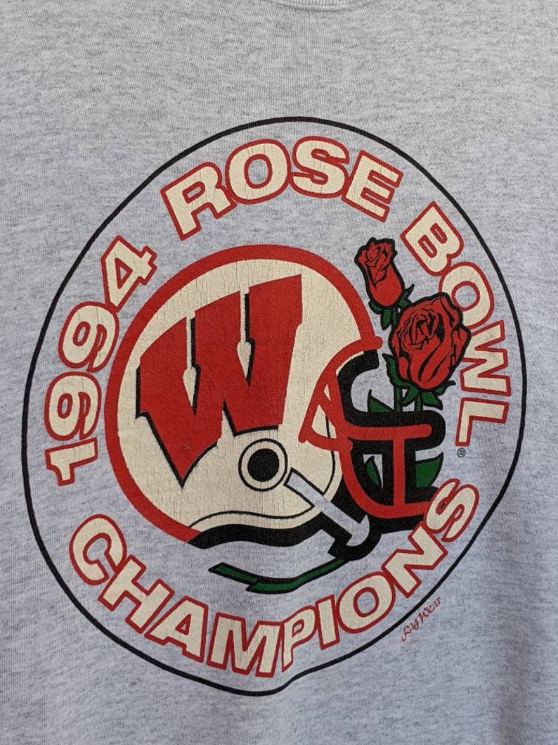 Vintage 94 Winconsin Badger Rose Bowl Champions Sweatshirt Hoodie Shirt Gifts for Fans - Image 2