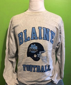 Vintage Blaine High School Bengals Football Minnesota 1980s Crewneck Sweatshirt Hoodie Shirt Full Size
