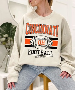 Vintage Cincinnati Football Sweatshirt, Retro Cincinnati Football Crewneck Sweatshirt, American Football Fan, NFL Shirt