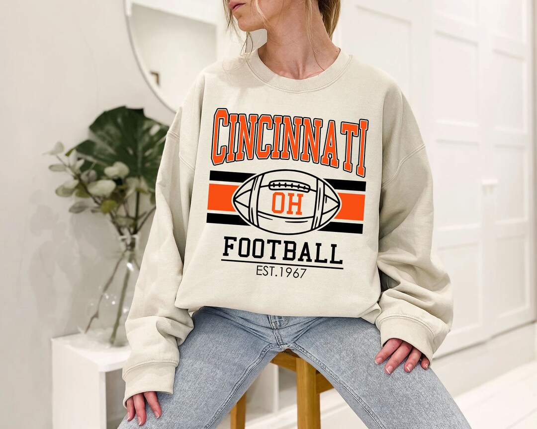 Vintage Cincinnati Football Sweatshirt, Retro Cincinnati Football Crewneck Sweatshirt, American Football Fan, NFL Shirt