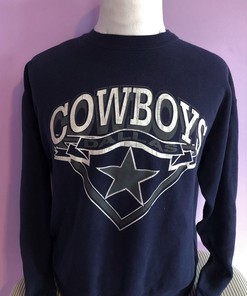 Vintage Dallas Cowboys 1980s NFL Football Nutmeg Mills Blue Crewneck Sweatshirt Hoodie Shirt Gifts for Fans