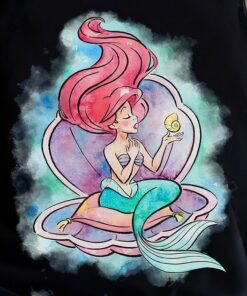 Vintage Disney Little Mermaid Ariel In Shell Watercolor Shirt, Magic Kingdom, Unisex T-shirt Family Birthday Gift Adult Kid Toddler Tee