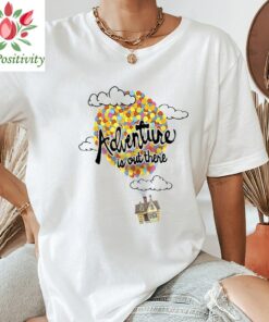 Vintage Disney Pixar Up Adventure House Balloon Graphic T-Shirt, Adventure is Out There, Disney Trip Tee, Disneyland Family Vacation Gift