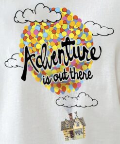 Vintage Disney Pixar Up Adventure House Balloon Graphic T-Shirt, Adventure is Out There, Disney Trip Tee, Disneyland Family Vacation Gift