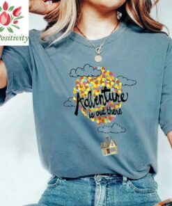 Vintage Disney Pixar Up Adventure House Balloon Graphic T-Shirt, Adventure is Out There, Disney Trip Tee, Disneyland Family Vacation Gift