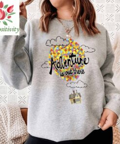 Vintage Disney Pixar Up Adventure House Balloon Graphic T-Shirt, Adventure is Out There, Disney Trip Tee, Disneyland Family Vacation Gift