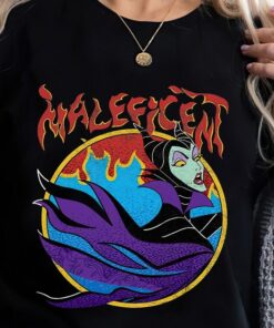 Vintage Disney Villains Sleeping Beauty Maleficent Flame Portrait 90s Shirt, Disney Unisex Shirt, Disney Villian Shirt