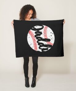 Vintage Fathers Day Funny Baseball Dad For Men Blanket