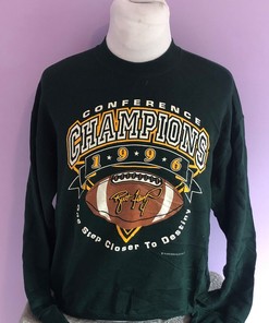 Vintage Green Bay Packers Brett Favre #4 NFL Football 1996 Conference Champions Crewneck Sweatshirt
