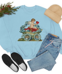 Vintage Inspired Valentine Day Cupid Unisex Sweatshirt, Valentine Day Shirts, Valentine Day Sweatshirts, Valentine Day Gifts For Her