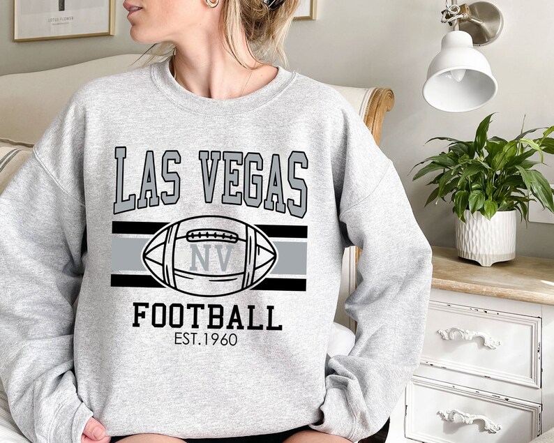Vintage Las Vegas Football Sweatshirt, Retro Las Vegas Football Crewneck Sweatshirt, American Football Fan, NFL Shirt - Image 2
