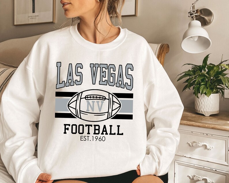 Vintage Las Vegas Football Sweatshirt, Retro Las Vegas Football Crewneck Sweatshirt, American Football Fan, NFL Shirt - Image 3