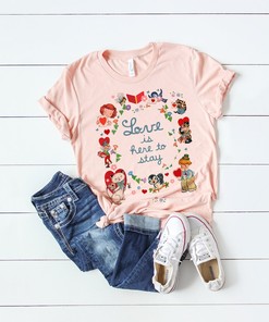 Vintage Little Golden Happy Valentine's Love Day T-Shirt for Women