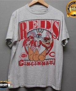 Vintage MLB Looney Tunes Cincinnati Reds Shirt, Cincinnati Reds Hoodie Shirt Gifts for MLB Fans