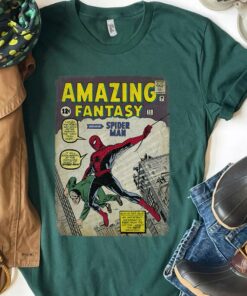 Vintage Marvel SpiderMan Comic Book Cover Print Graphic Shirt, Disneyland Vacation Unisex T-shirt Family Birthday Gift Adult Kid Toddler Tee