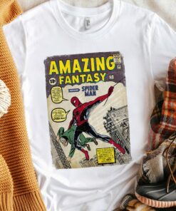 Vintage Marvel SpiderMan Comic Book Cover Print Graphic Shirt, Disneyland Vacation Unisex T-shirt Family Birthday Gift Adult Kid Toddler Tee
