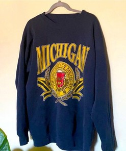 Vintage Michigan Wolverines Sweatshirt, University Michigan Crewneck, Michigan Wolverines Shirt, Michigan Wolverines Print Logo, NCAA Shirt