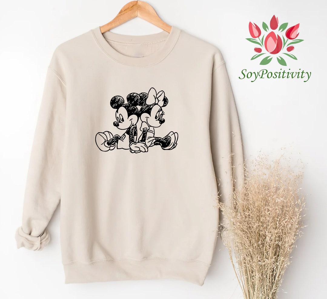 Vintage Mickey and Minnie Sweatshirt, Gift For Couples, Lovely Sweatshirt, Magic Trip, Animation Mickey Mouse, Disney Trip Sweatshirt