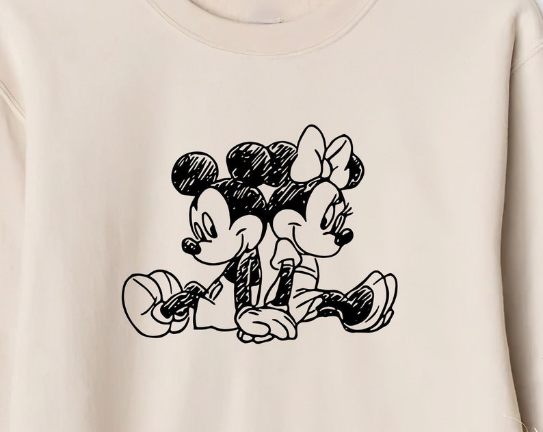 Vintage Mickey and Minnie Sweatshirt, Gift For Couples, Lovely Sweatshirt, Magic Trip, Animation Mickey Mouse, Disney Trip Sweatshirt