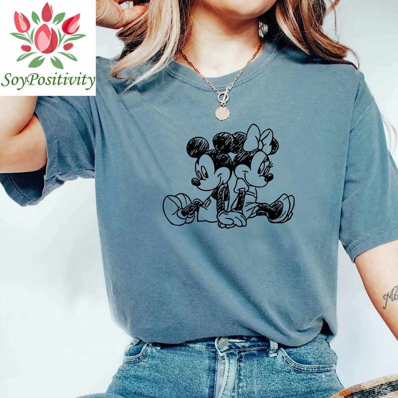 Vintage Mickey and Minnie Sweatshirt, Gift For Couples, Lovely Sweatshirt, Magic Trip, Animation Mickey Mouse, Disney Trip Sweatshirt