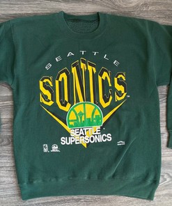 Vintage NBA Seattle Supersonics Logo Sweatshirt, NBA Basketball Shirt, Seattle Supersonics, Unisex T-shirt Sweater Hoodie