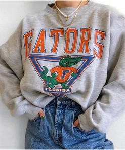 Vintage NCAA Florida Gators Mascot Sweatshirt, University of Florida Hoodie Shirt Gifts for NCAA Fans