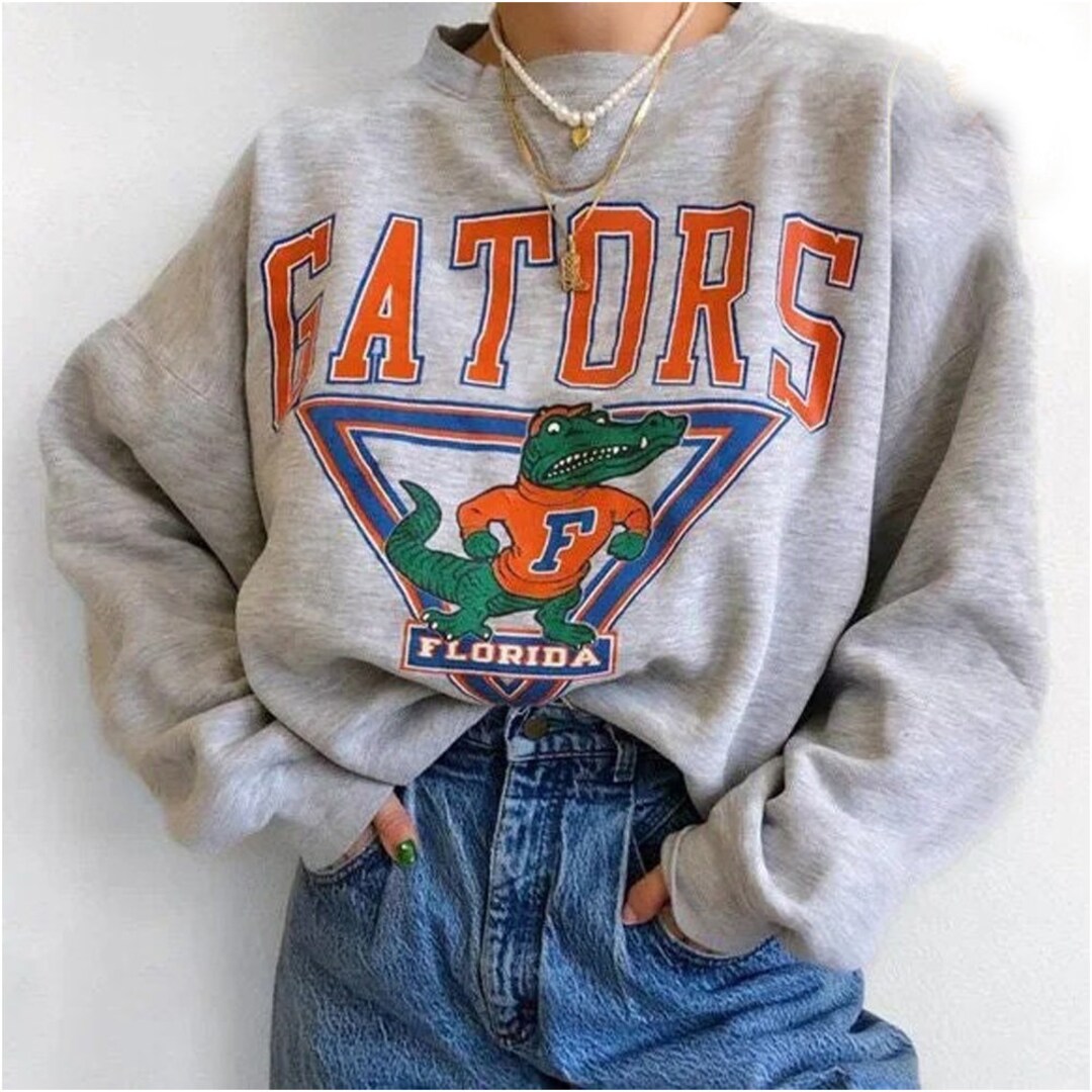 Vintage NCAA Florida Gators Mascot Sweatshirt, University of Florida Hoodie Shirt Gifts for NCAA Fans