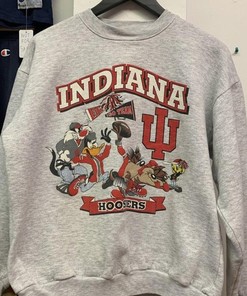 Vintage NCAA Indiana Hoosiers Looney Tunes Sweatshirt, University of Indiana Hoosiers Shirt, Unisex T-shirt Sweater Hoodie