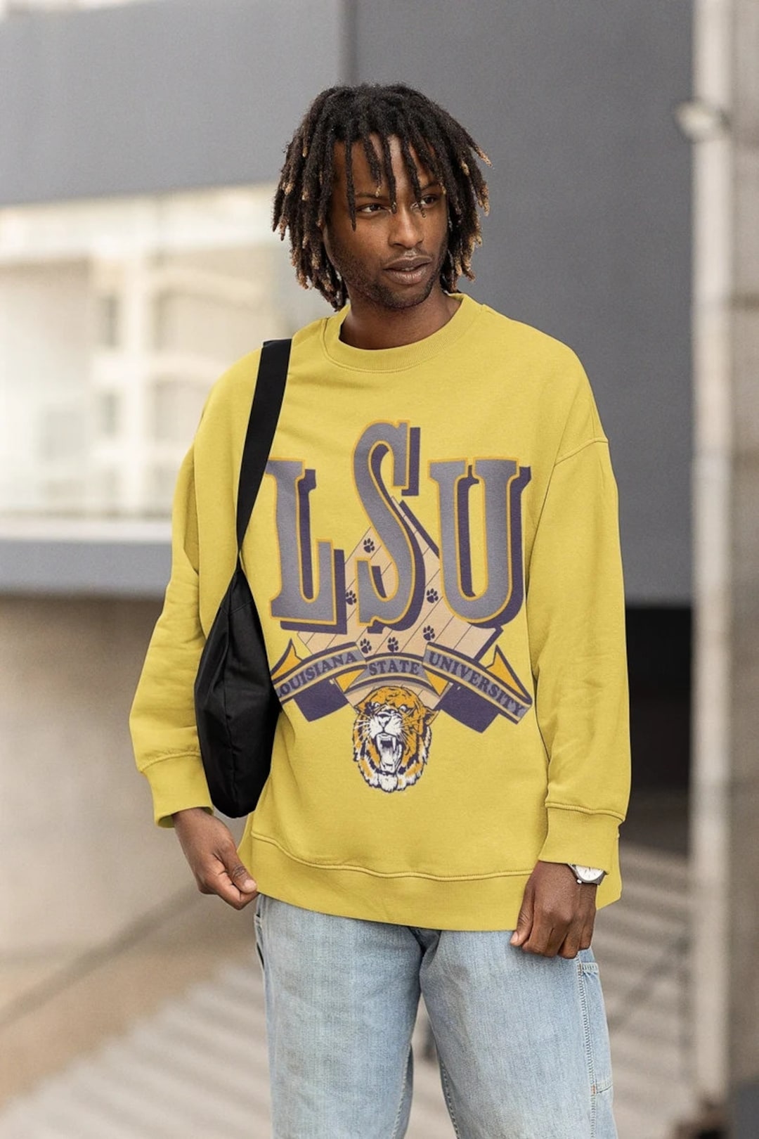 Vintage NCAA LSU Tigers Big Logo Sweatshirt, LSU Tigers Shirt, Lsu Fighting Tigers Hoodie Shirt Gifts for NCAA Fans
