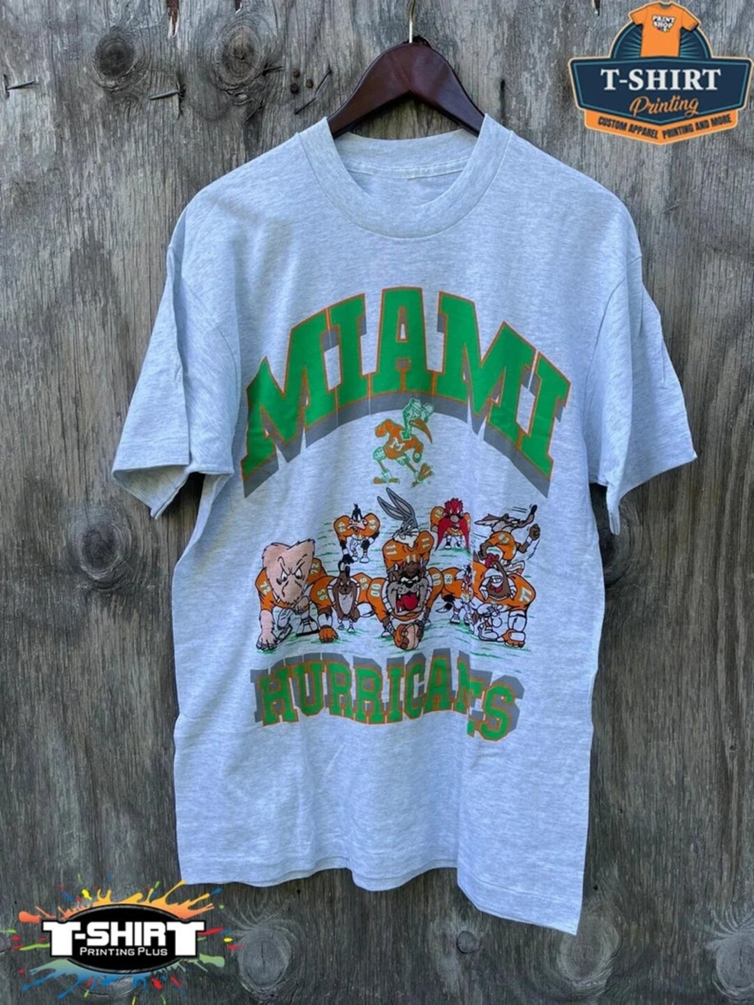 Vintage NCAA Miami Hurricanes Looney Tunes T-Shirt, Miami Hurricanes Shirt, University of Miami, Unisex T-Shirt Sweatshirt, Vintage Shirt