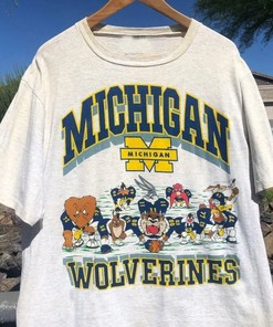 Vintage NCAA Michigan Wolverines Looney Tunes T-Shirt, Michigan Wolverines Shirt, University of Michigan Shirt, Unisex Shirt, Vintage Shirt
