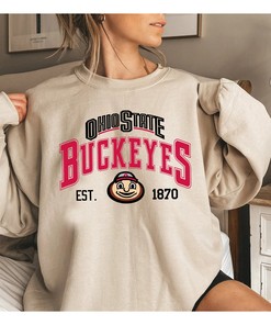 Vintage NCAA Ohio State Buckeyes EST 1870 Sweatshirt, Ohio State University Shirt, Unisex T-shirt Sweater Hoodie