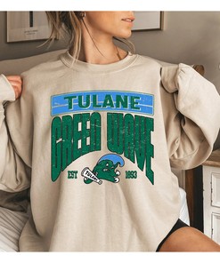 Vintage NCAA Tulane Green Wave EST 1893 Sweatshirt, Tulane Football 2023 Shirt, Tulane University, College, Unisex T-shirt Crewneck Hoodie