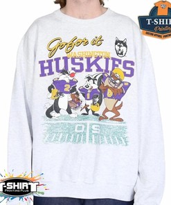 Vintage NCAA Washington Huskies Looney Tunes Sweatshirt, Washington Huskies Shirt, Unisex T-Shirt Sweatshirt, Shirt For Men Women