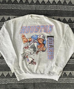 Vintage NFL Houston Oilers Cartoon Sweatshirt, Houston Oilers Shirt, Tennessee Titans Shirt, Unisex T-Shirt Sweatshirt, Vintage Shirt