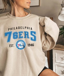Vintage Philadelphia 76ers EST 1946 Logo Sweatshirt, Sixers Basketball Team Shirt, NBA Tee, World Series, Unisex T-shirt Sweater Hoodie