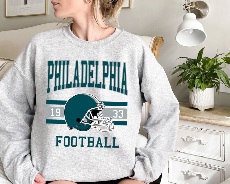 Vintage Philadelphia Football Sweatshirt, Retro Philadelphia Football Crewneck Sweatshirt, American Football Fan, NFL Shirt - Image 2