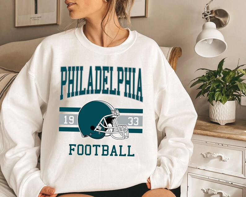 Vintage Philadelphia Football Sweatshirt, Retro Philadelphia Football Crewneck Sweatshirt, American Football Fan, NFL Shirt - Image 3