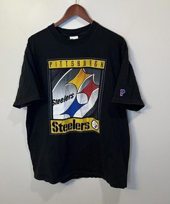 Vintage Pro Player NFL Pittsburgh Steelers Tshirt Pullover Hoodie Crewneck Sweatshirt Reprinted Full Color Full Size Gifts For NFL Fans
