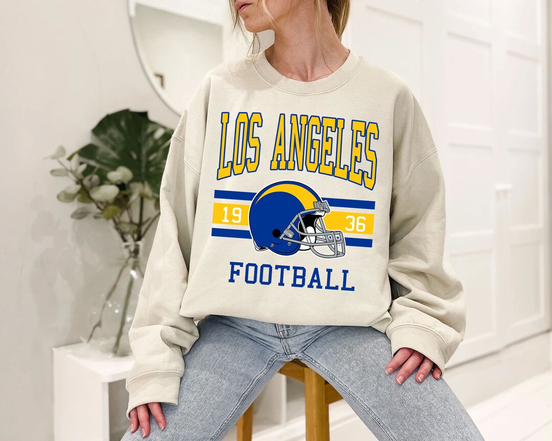 Vintage Retro Los Angeles Football Crewneck Sweatshirt Hoodie Shirt Gifts for Fans