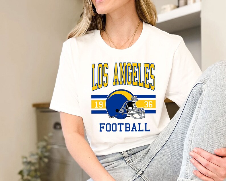Vintage Retro Los Angeles Football Crewneck Sweatshirt Hoodie Shirt Gifts for Fans - Image 4