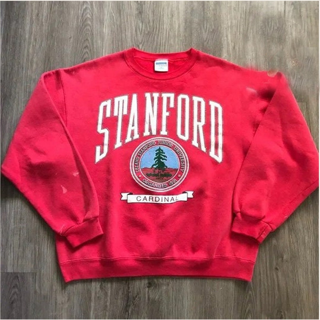 Vintage Stanford University Crewneck Sweatshirt Hoodie Shirt Gifts for NCAA Fans